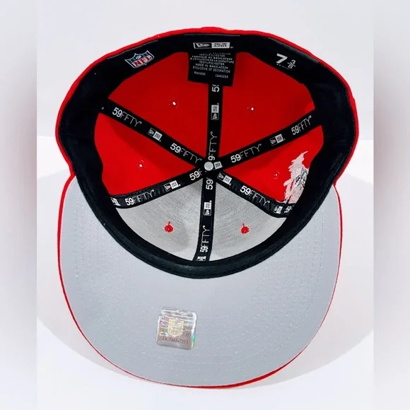 SF 49ERS RED Fitted Hat with THE BAY AREA 49ERS CALI PATCH. Unisex. - Picture 7 of 10